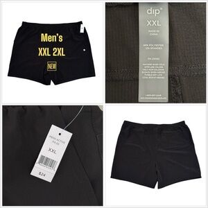 Men’s Dip XXL 2XL 2X Shorts Black Activewear Training Drawstring Stretch NWT